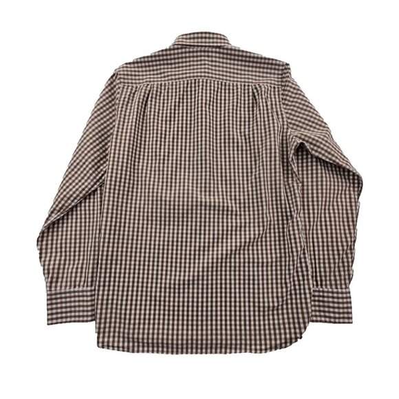 VTG J. Crew 2-Ply Cotton Shirt Men's S Brown Checkered Button Up EUC Long Sleeve - Picture 2 of 16
